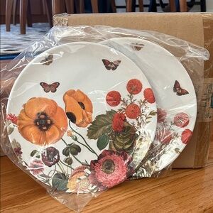 Juliska melamine “Field of flowers” 9” salad plates.